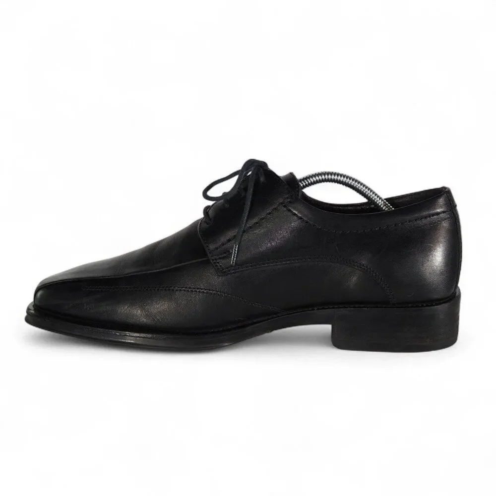 Johnston & Murphy Dobson Square Toe Leather Shoes Men's 8.5M Black Dress 1435‎